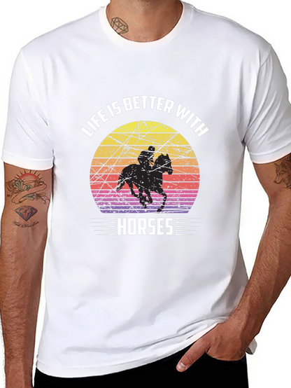 Life is Better with Horses Graphic T-Shirt
