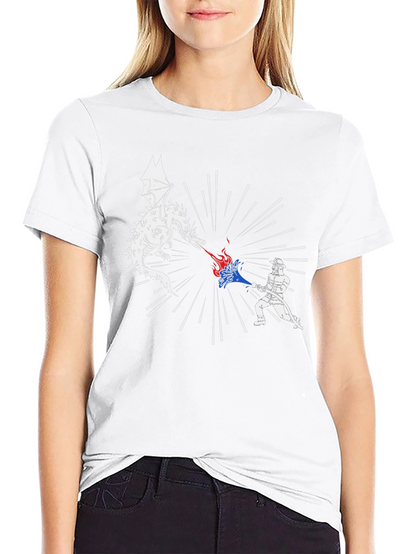 Dragon vs Firefighter Black Graphic Tee