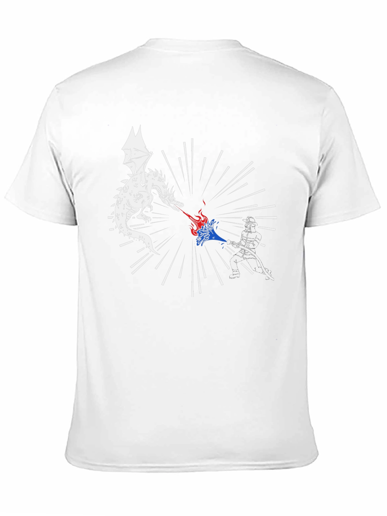 Dragon vs Firefighter Black Graphic Tee