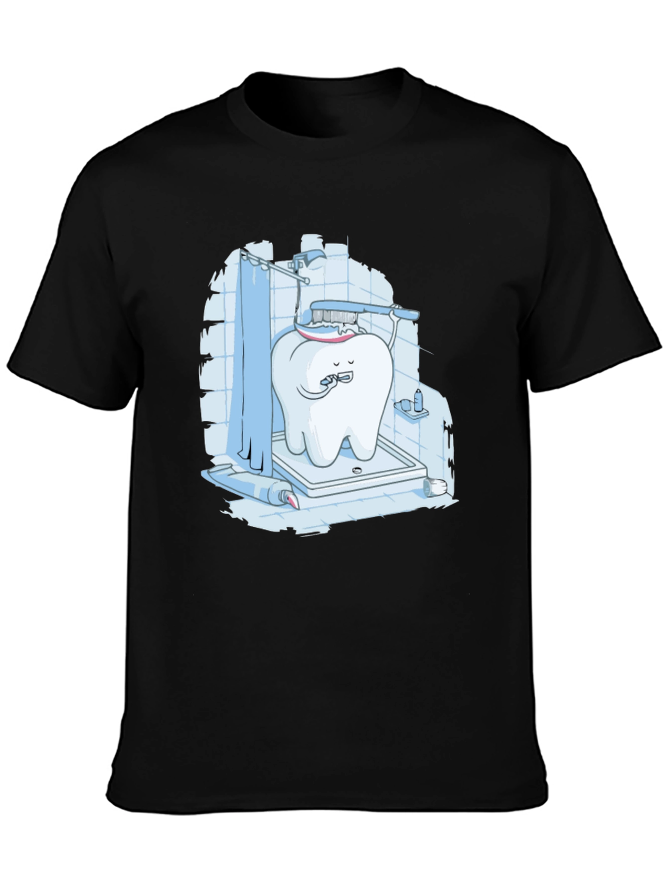 Funny Tooth Brushing in Shower Graphic Tee