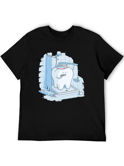 Funny Tooth Brushing in Shower Graphic Tee