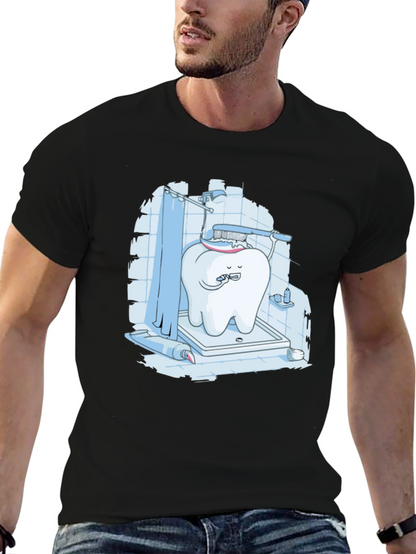 Funny Tooth Brushing in Shower Graphic Tee