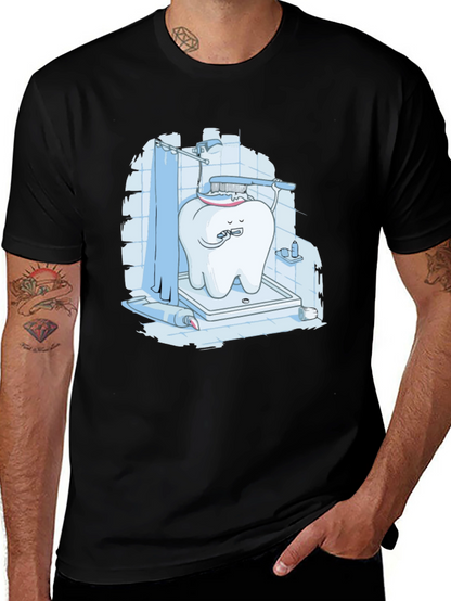 Funny Tooth Brushing in Shower Graphic Tee