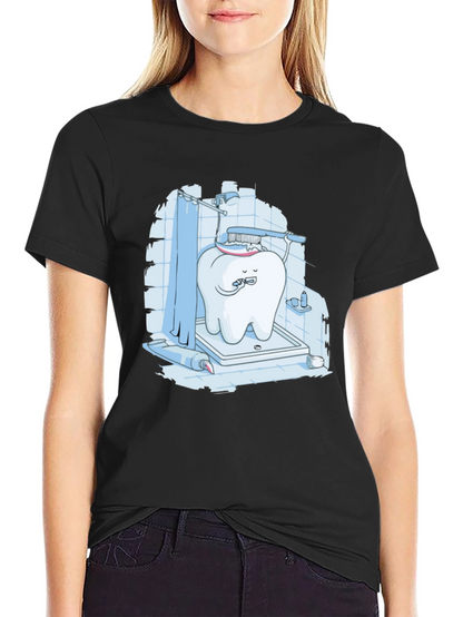 Funny Tooth Brushing in Shower Graphic Tee