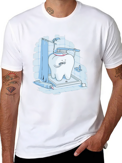 Funny Tooth Brushing in Shower Graphic Tee