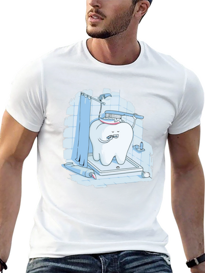 Funny Tooth Brushing in Shower Graphic Tee
