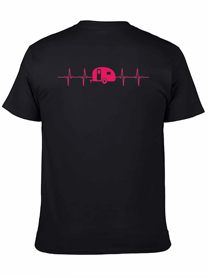 Camping Heartbeat Graphic Tee - Caravan Lover