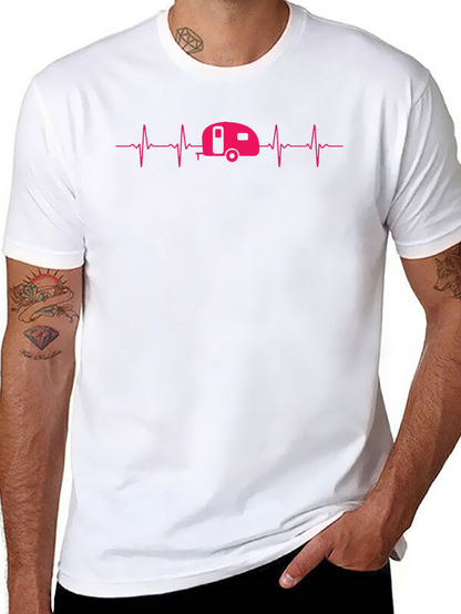 Camping Heartbeat Graphic Tee - Caravan Lover