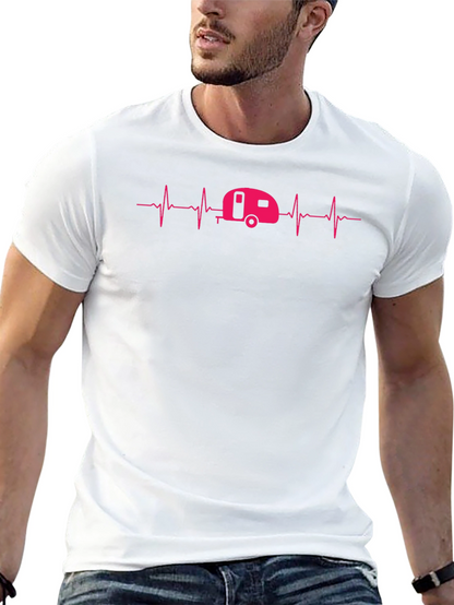 Camping Heartbeat Graphic Tee - Caravan Lover