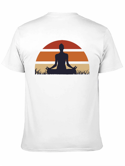 Yoga Sunset Graphic Tee - Mens Black T-Shirt