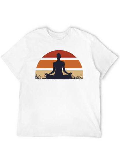 Yoga Sunset Graphic Tee - Mens Black T-Shirt