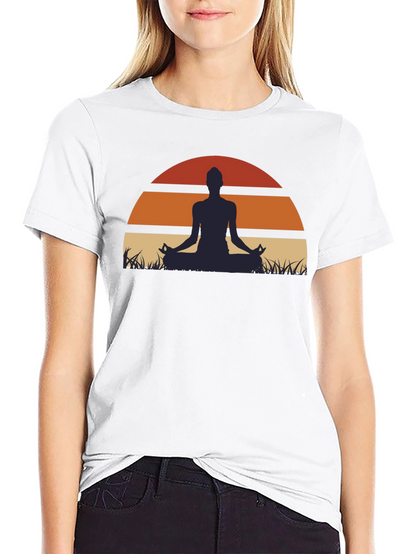 Yoga Sunset Graphic Tee - Mens Black T-Shirt