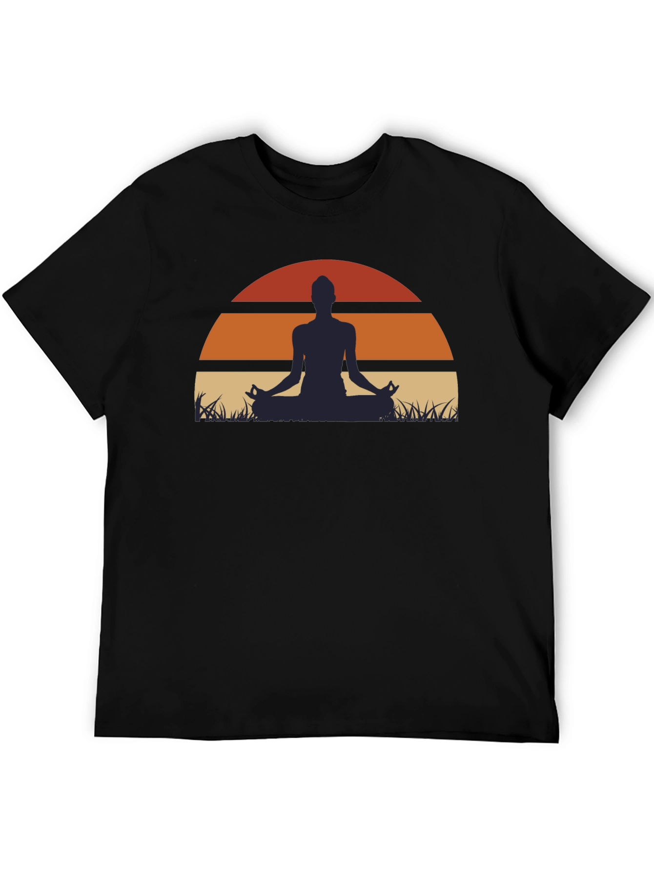 Yoga Sunset Graphic Tee - Mens Black T-Shirt