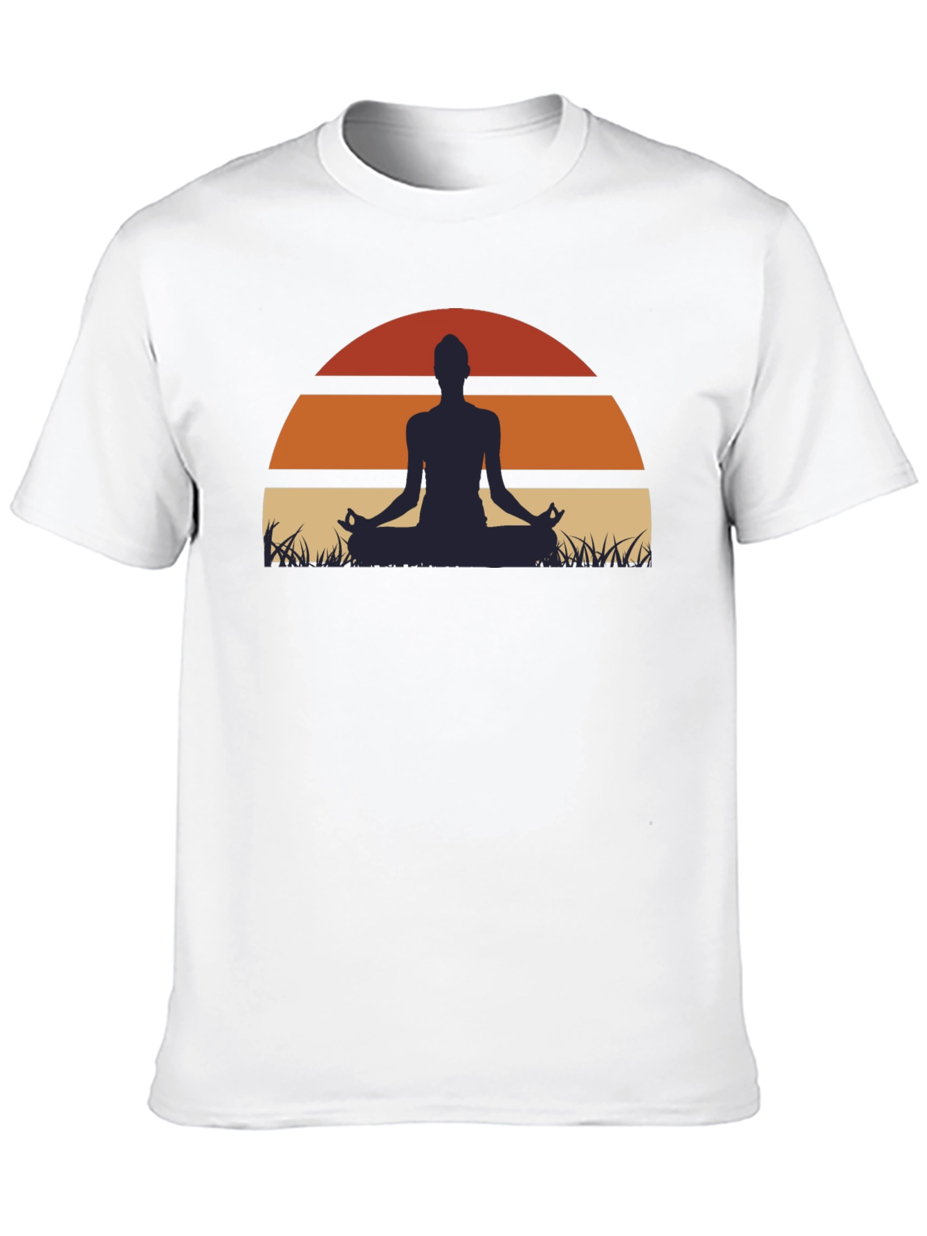 Yoga Sunset Graphic Tee - Mens Black T-Shirt