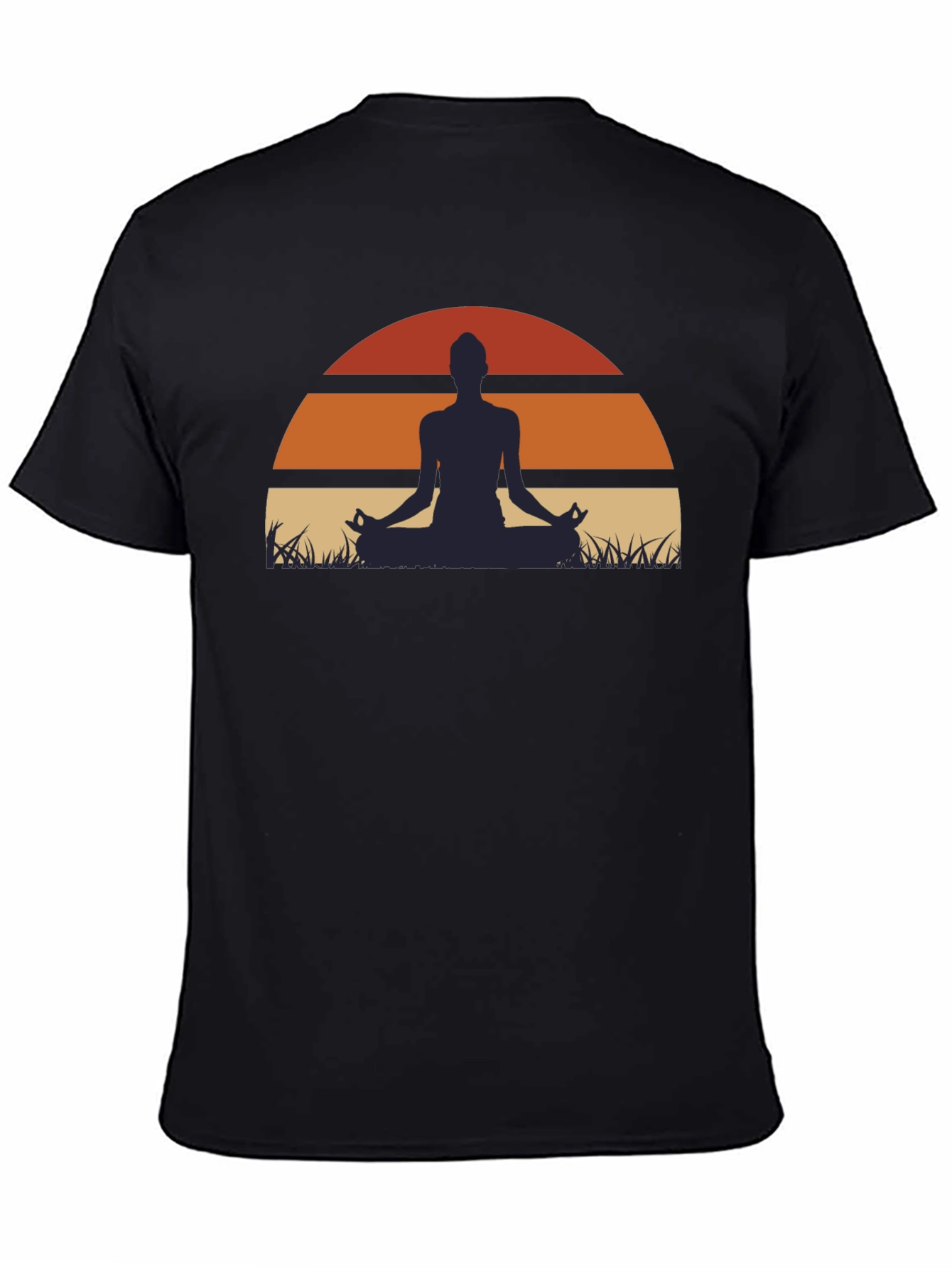 Yoga Sunset Graphic Tee - Mens Black T-Shirt