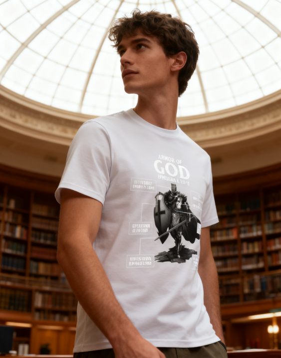Armor of God Ephesians 6:10-18 Christian T-Shirt - 100% Cotton, Faith-Inspired Tee for Daily Wear & Religious Gatherings