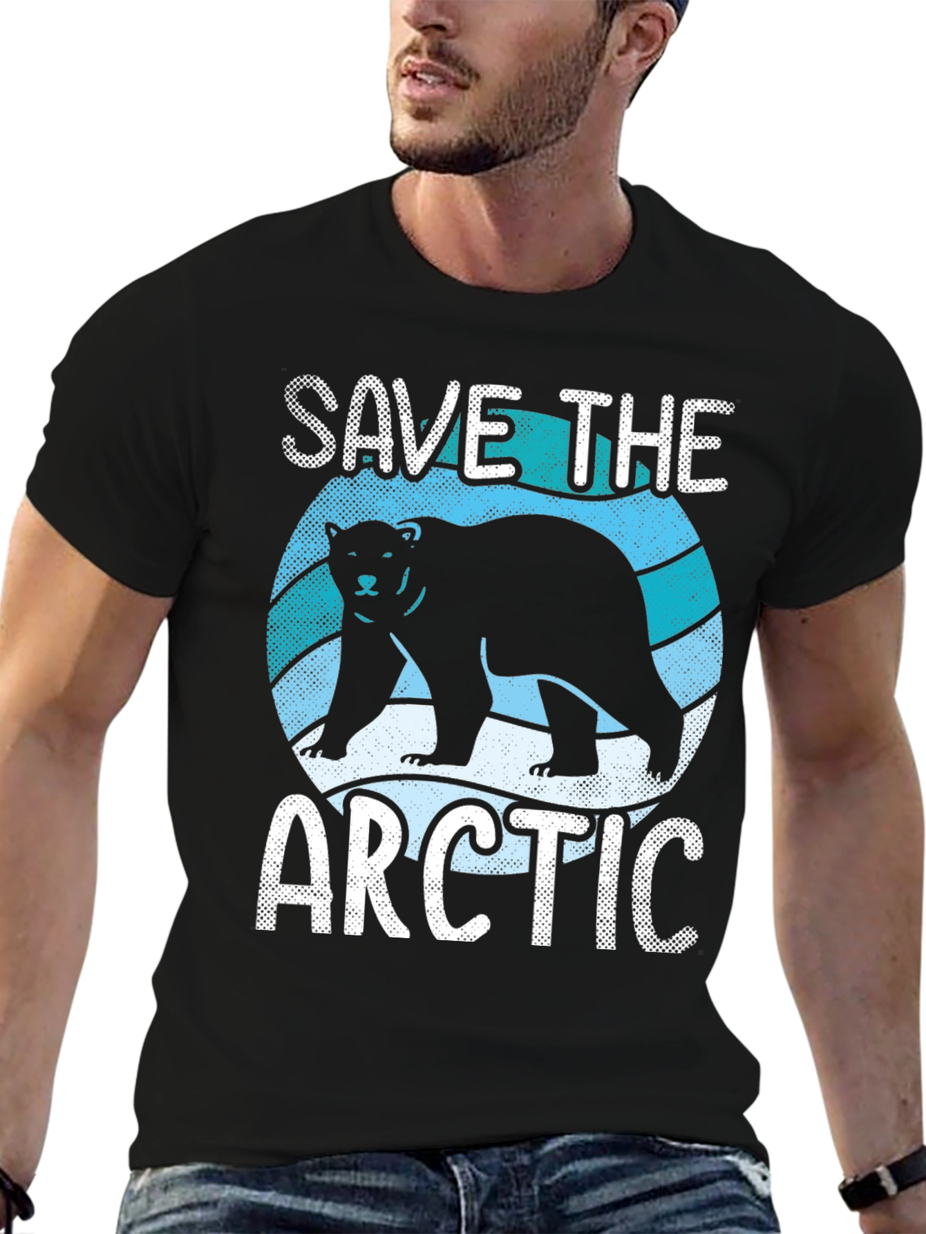 Save the Arctic Graphic T-Shirt - Black Cotton Tee