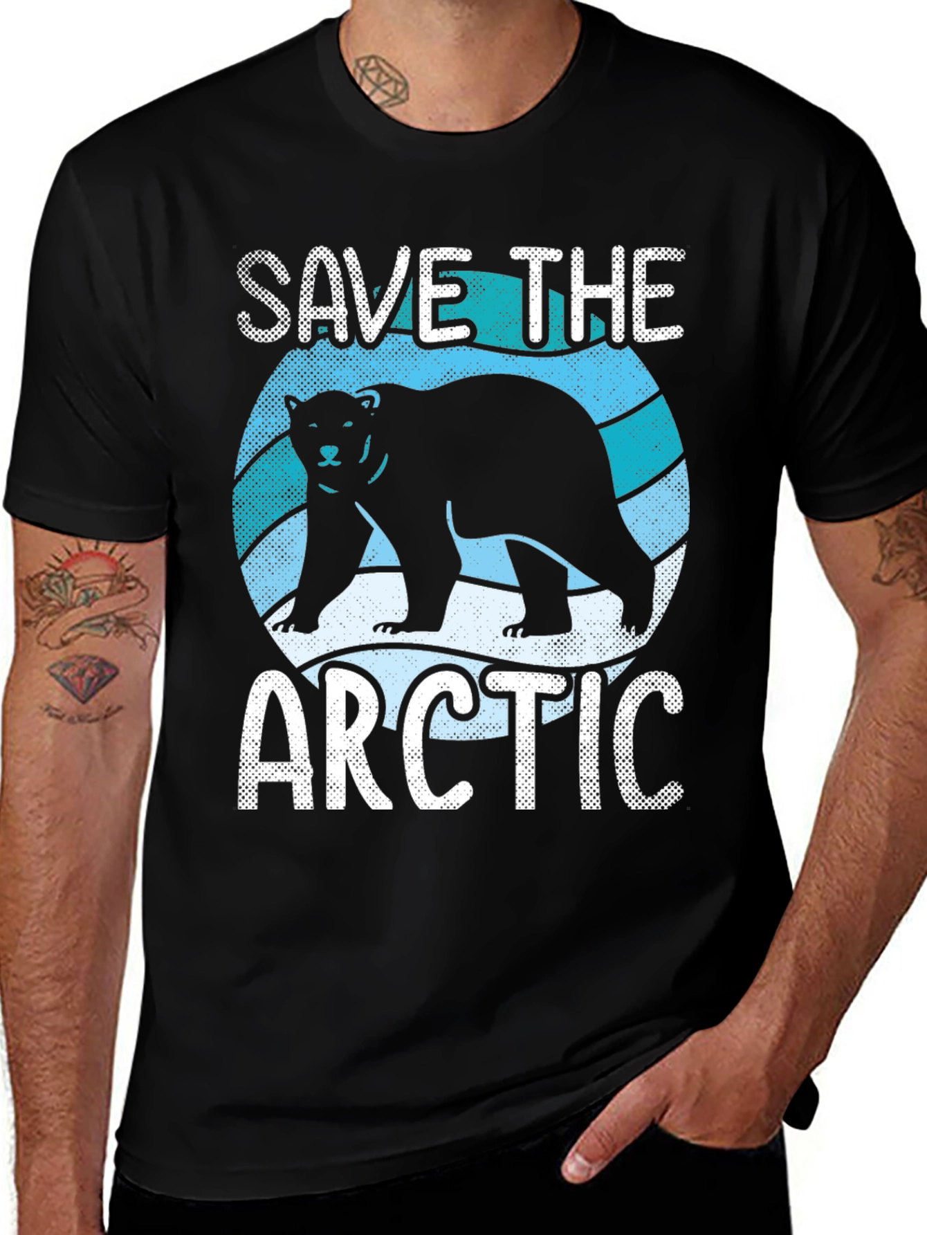Save the Arctic Graphic T-Shirt - Black Cotton Tee