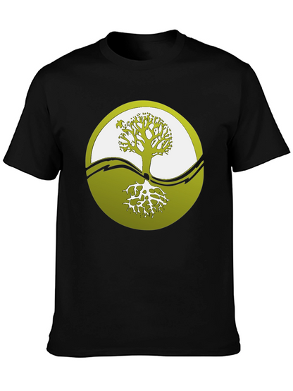 Yin Yang Tree Graphic Tee - Black