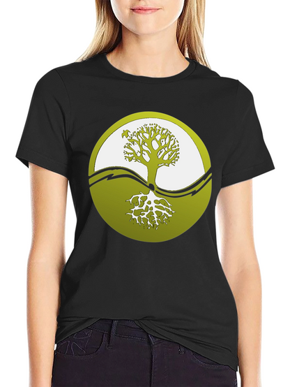 Yin Yang Tree Graphic Tee - Black