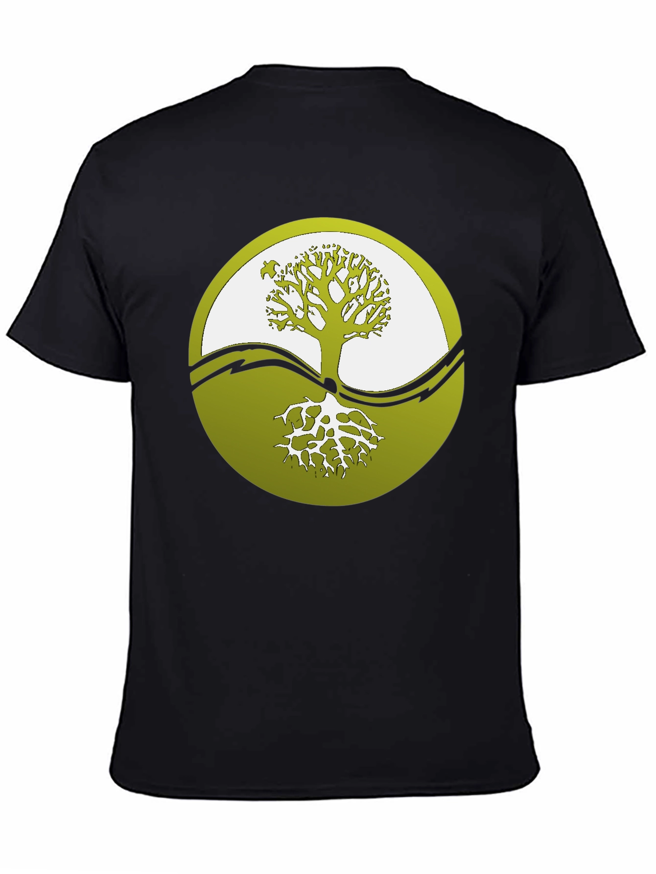 Yin Yang Tree Graphic Tee - Black