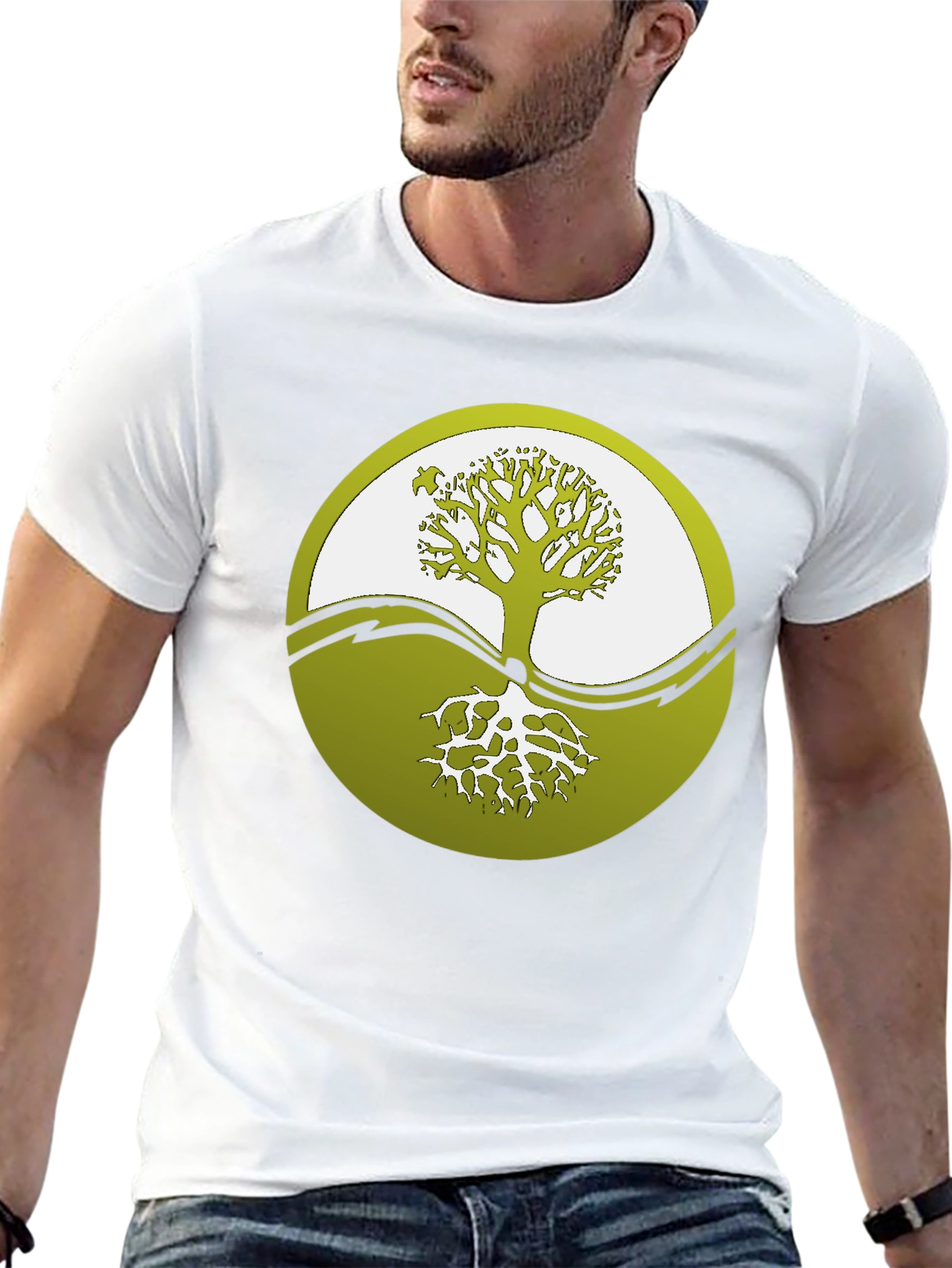 Yin Yang Tree Graphic Tee - Black