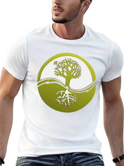 Yin Yang Tree Graphic Tee - Black
