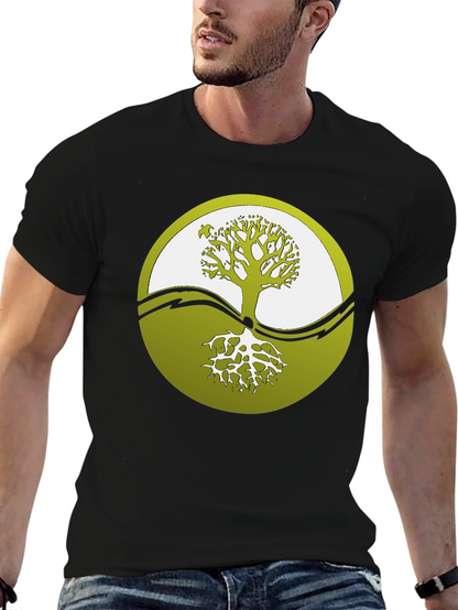 Yin Yang Tree Graphic Tee - Black
