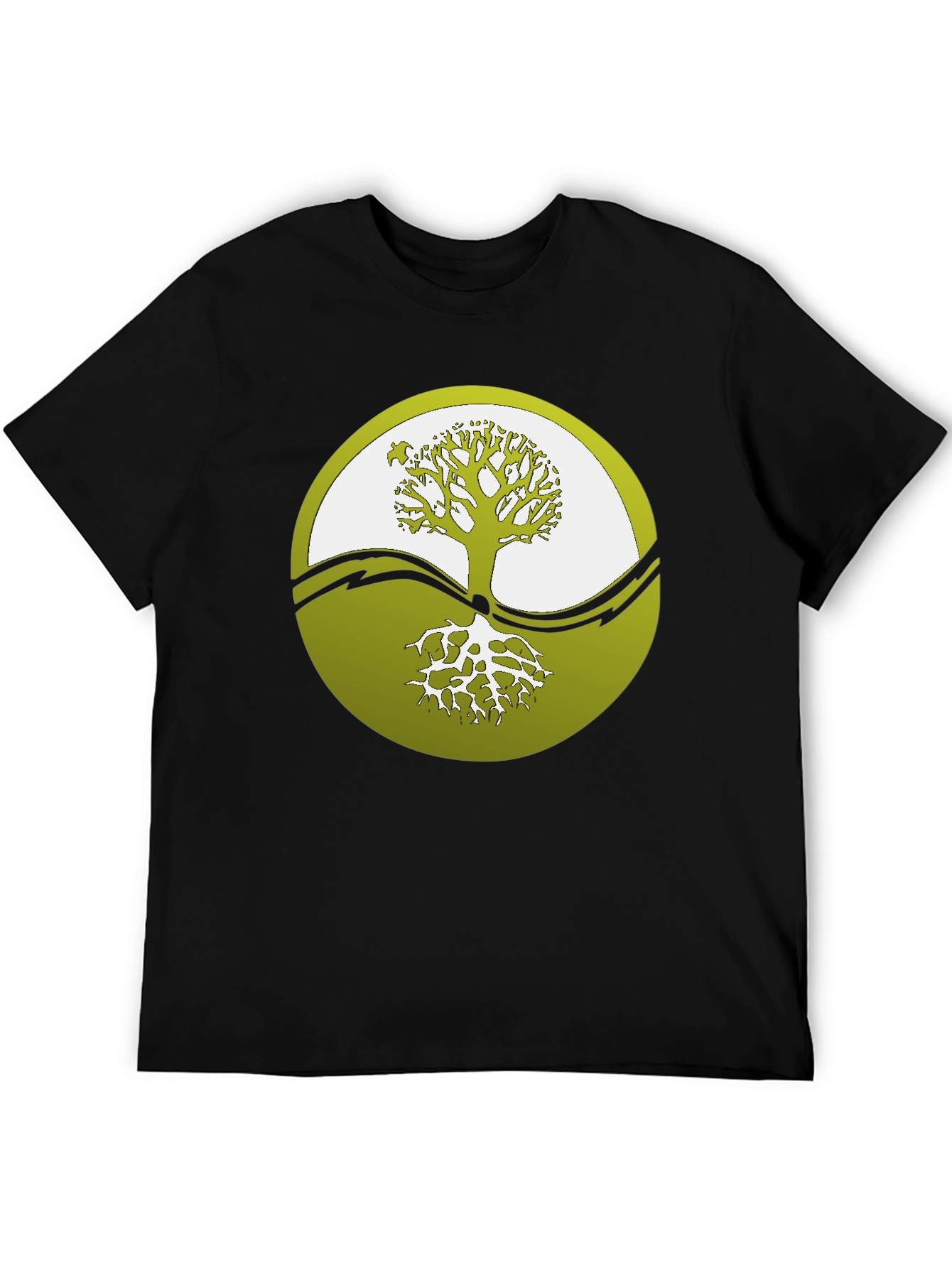 Yin Yang Tree Graphic Tee - Black