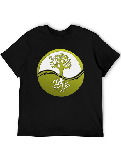 Yin Yang Tree Graphic Tee - Black