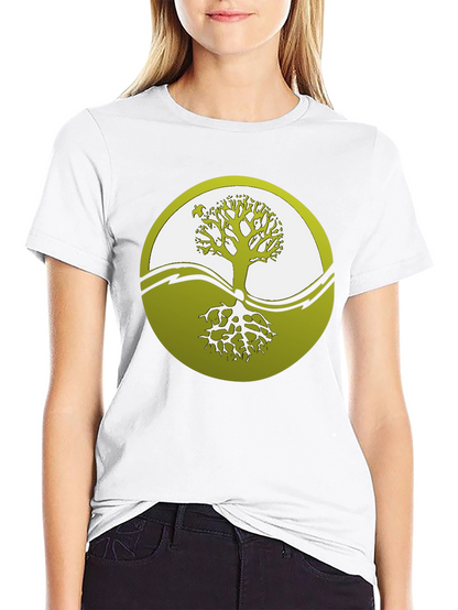 Yin Yang Tree Graphic Tee - Black