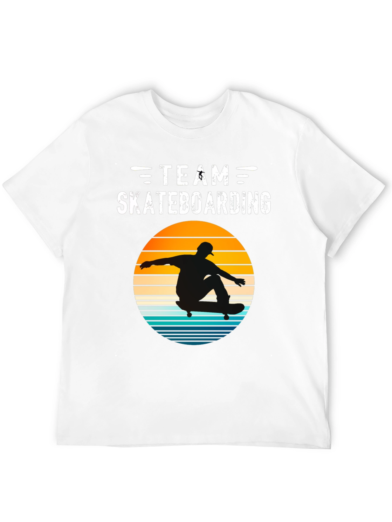 Team Skateboarding T-Shirt Retro Sunset Design