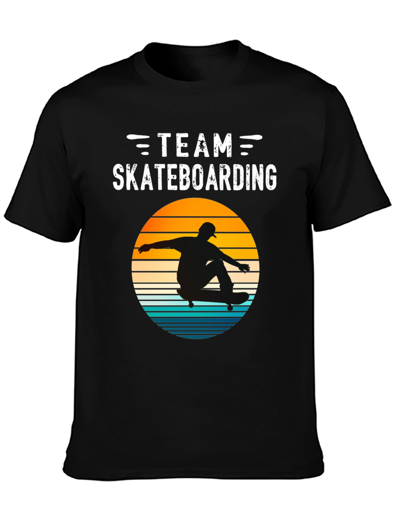 Team Skateboarding T-Shirt Retro Sunset Design