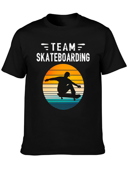 Team Skateboarding T-Shirt Retro Sunset Design