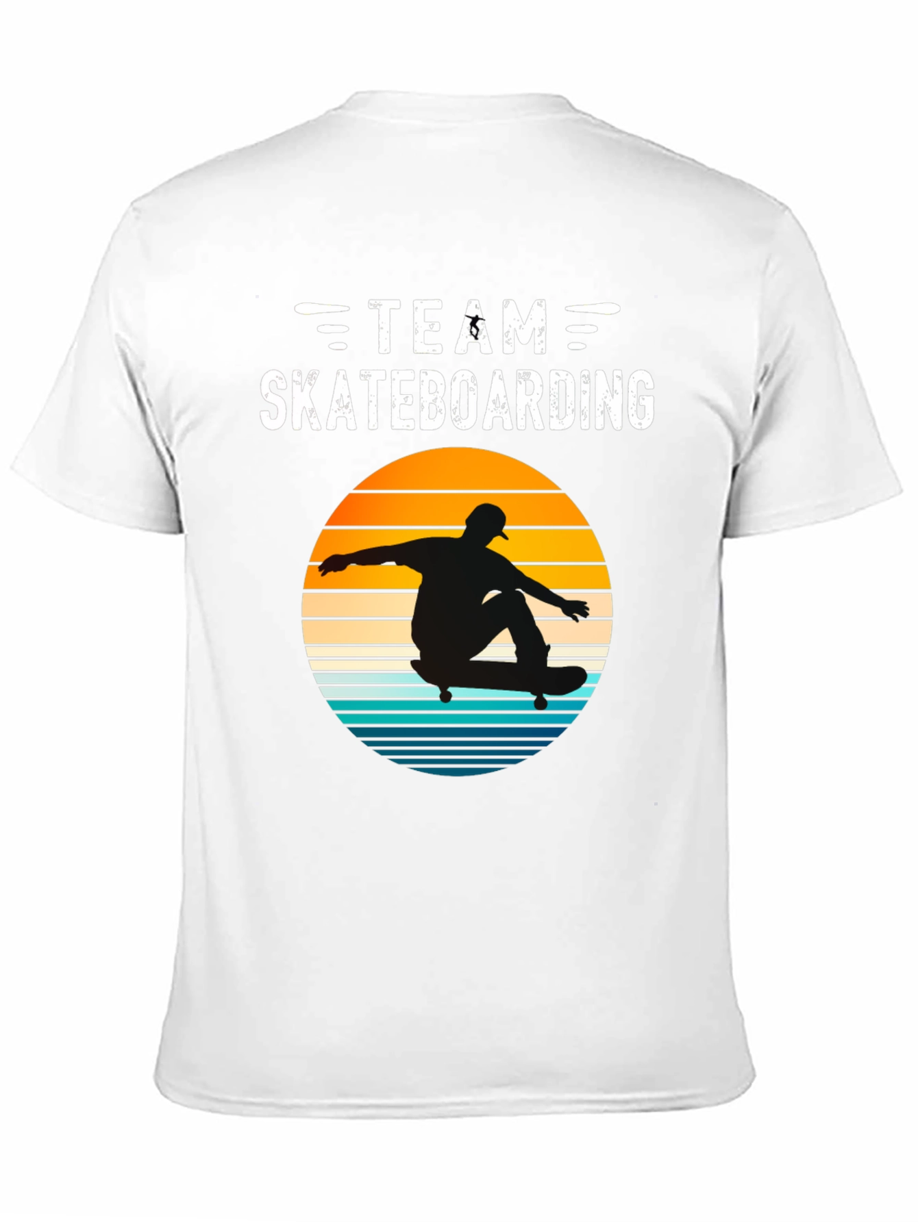 Team Skateboarding T-Shirt Retro Sunset Design