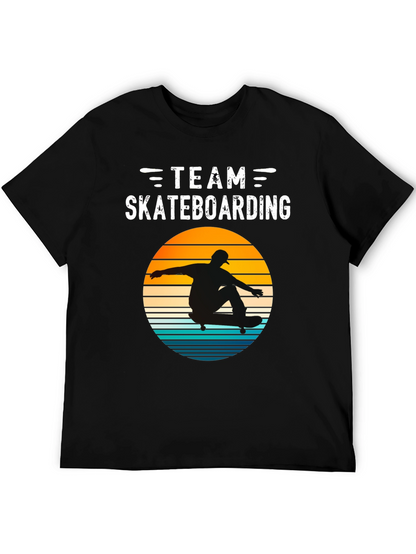 Team Skateboarding T-Shirt Retro Sunset Design