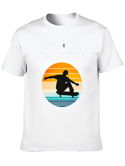 Team Skateboarding T-Shirt Retro Sunset Design