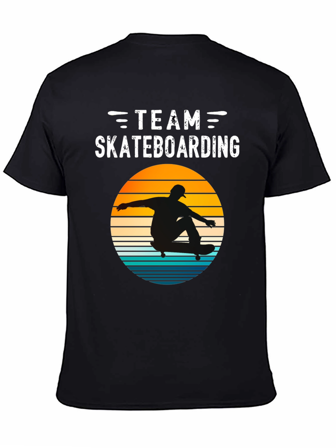 Team Skateboarding T-Shirt Retro Sunset Design