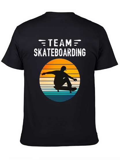 Team Skateboarding T-Shirt Retro Sunset Design