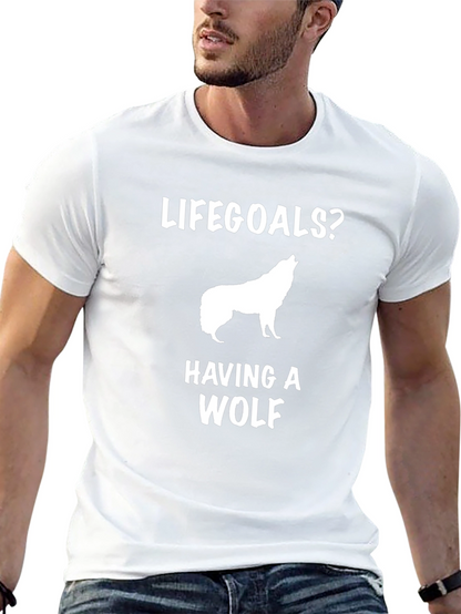 Life Goals Wolf T-Shirt - Black Graphic Tee