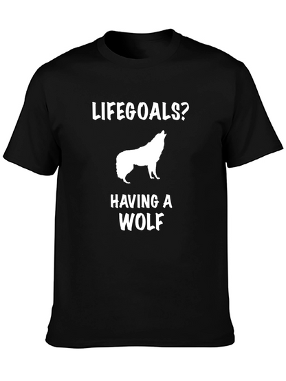 Life Goals Wolf T-Shirt - Black Graphic Tee