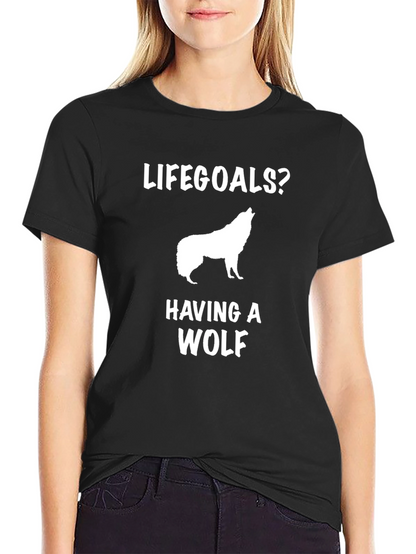 Life Goals Wolf T-Shirt - Black Graphic Tee