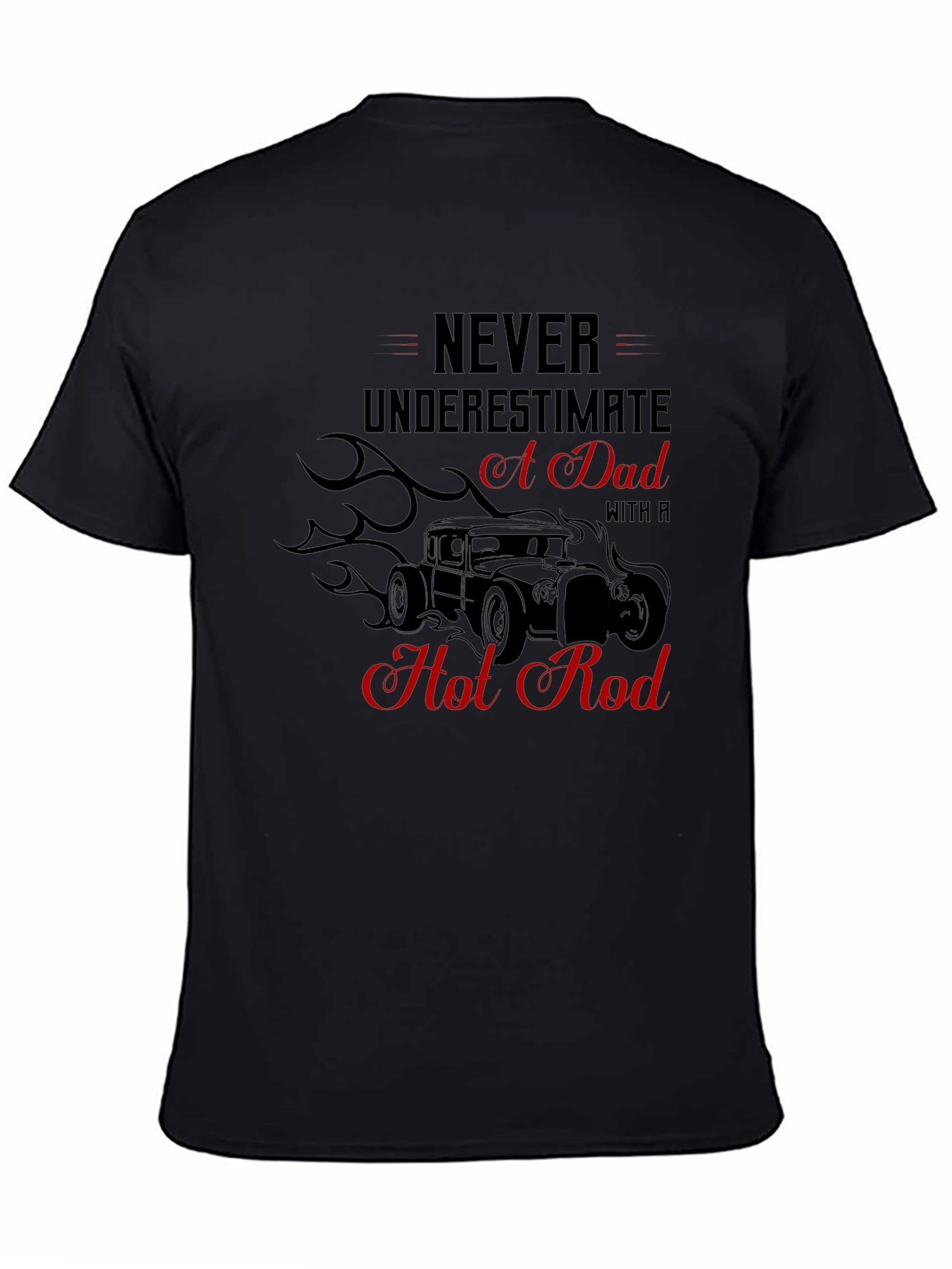 Dad Hot Rod Graphic Tee - Black