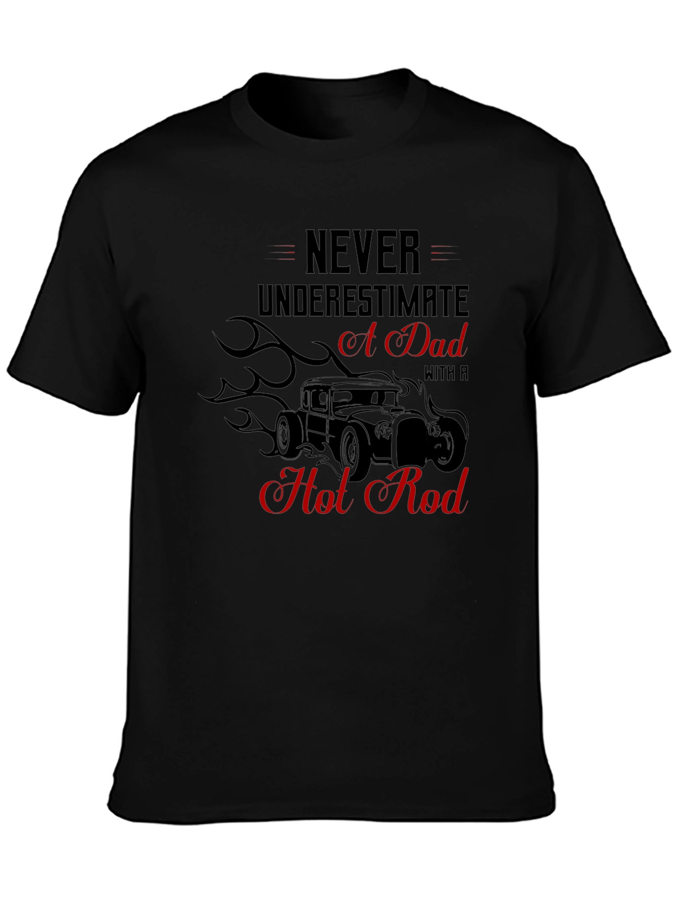 Dad Hot Rod Graphic Tee - Black