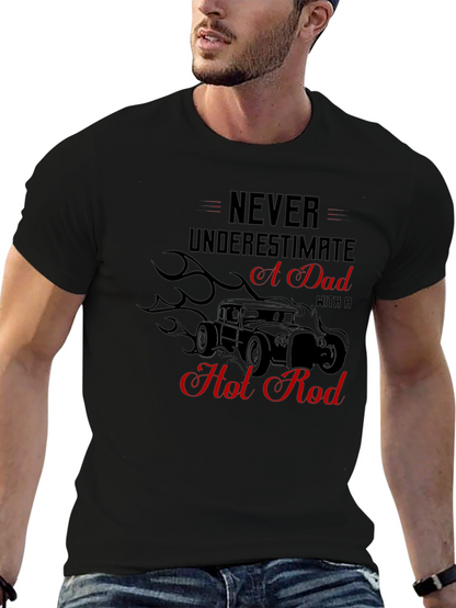 Dad Hot Rod Graphic Tee - Black