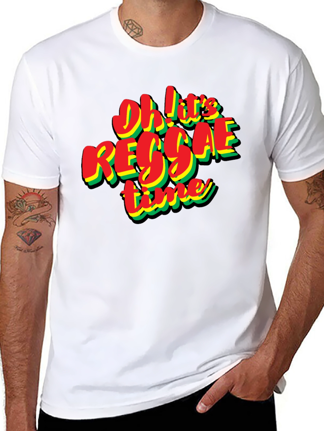 Oh! Its Reggae Time Black T-Shirt