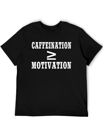 Caffeination Over Motivation Black Graphic Tee