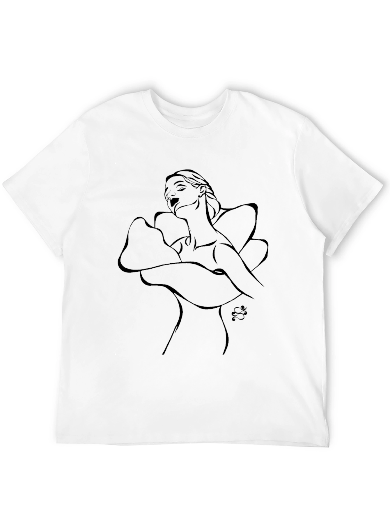 Elegant Black Line Art T-Shirt