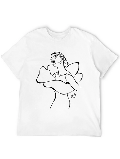 Elegant Black Line Art T-Shirt