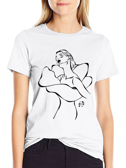 Elegant Black Line Art T-Shirt